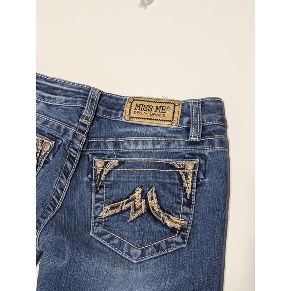Miss Me Embroidered Skinny Jeans Medium Wash Low Rise Waist Womens 27 Western - Picture 5 of 5